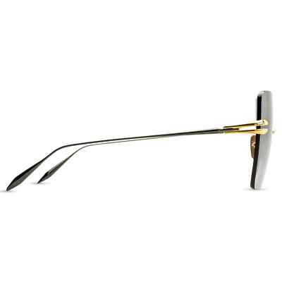 Pre-owned Dita Embra Dts155-a-01 Yellow Gold Black Rhodium Greygradient Rimless Sunglasses