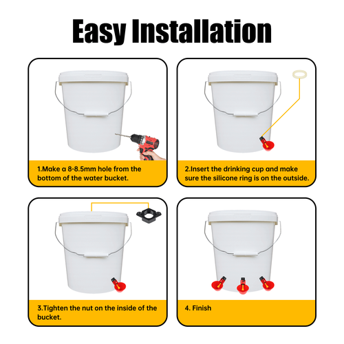 10PC Poultry Water Drinking Cups Automatic Drinker Chicken Hen Duck Quail Feeder