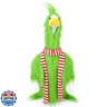 JcHrmers Christmas Porch Goose Outfit Santa Claus Goose Costume Funny Green Fur Clothes with Striped Scarf for Goose for Halloween Christmas Holiday 23'' Porch Goose Decorations