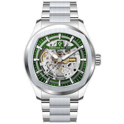 Pre-owned Christian Van Sant Men's Romeo Green Dial Watch - Cv9507