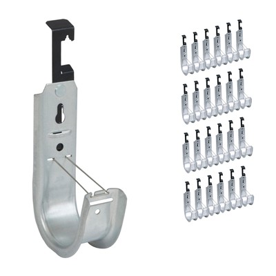 Batwing J-Hook with Retailer Clip for Structured Cabling - Galvanized Steel C...