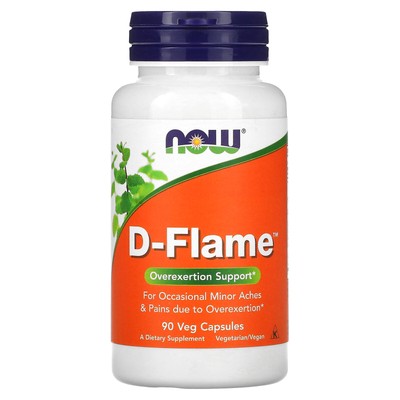 Now Foods D-Flame 90 растительных капсул с гарантией качества GMP, веганский, вегетарианский