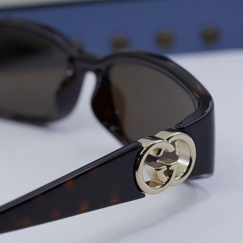 Pre-owned Gucci Gg1661s 002 Dark Havana/brown 54-16-135 Sunglasses Authentic