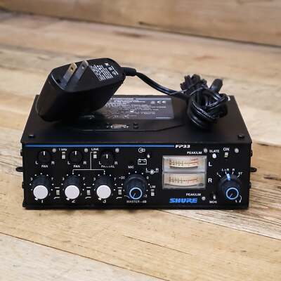 Shure FP33 3-input 2 Output Portable Stereo Mixer Field FP-33 U247807