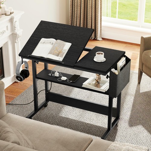 Height Adjustable Standing Desk Laptop Computer Table with Charging Station