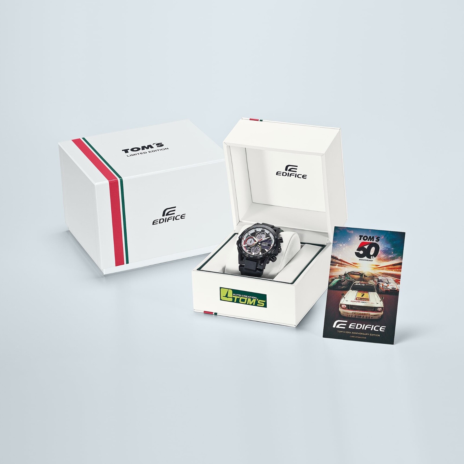 Pre-owned Casio Edifice Efss641tms1a Tom's 50th Anniversary Chronograph Sospensione Watch