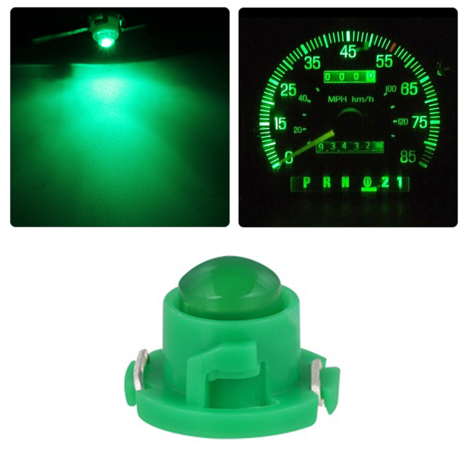 10Pcs Dash Climate Control Instrument Base Light Neo Wedge T4.7 LED Bulbs