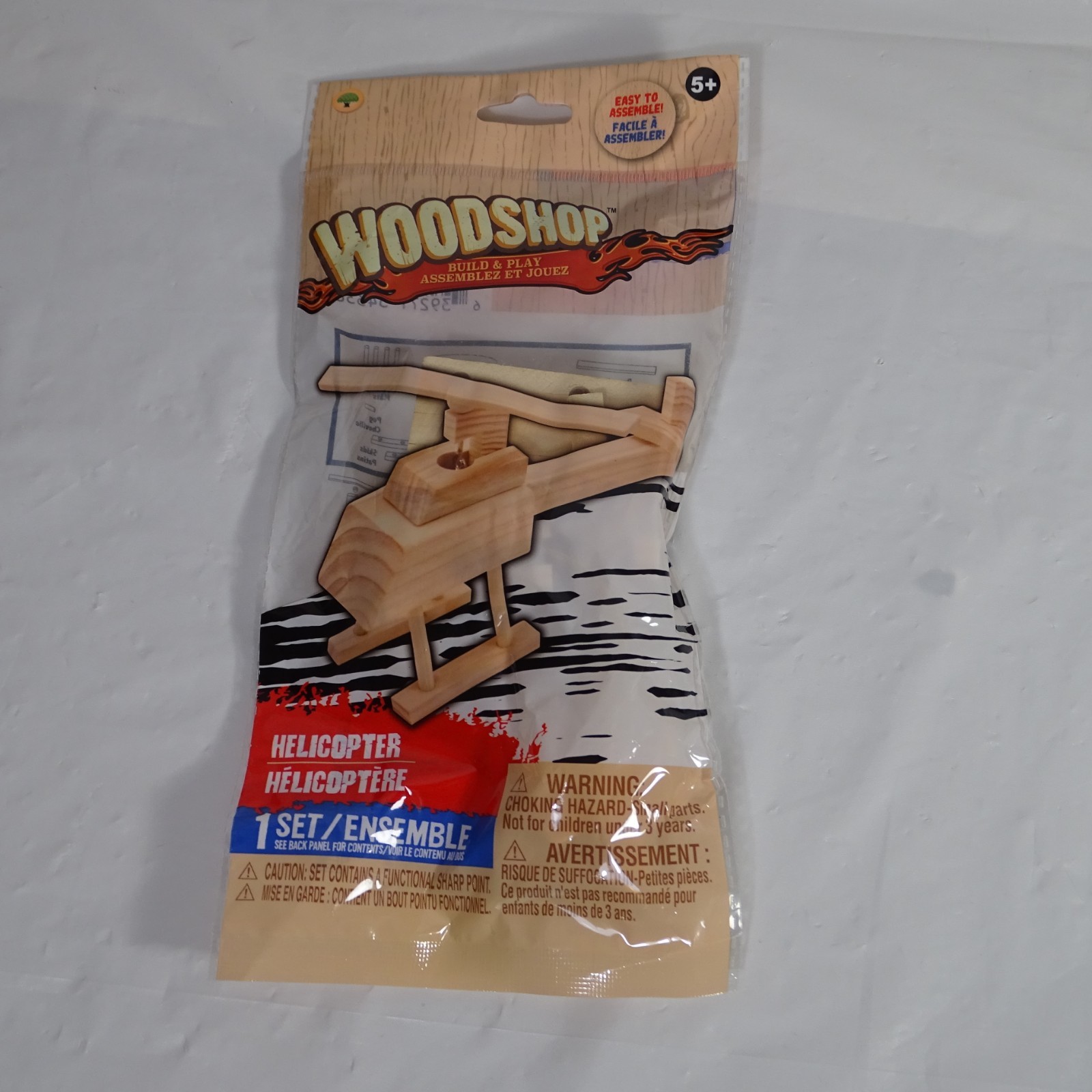 Lot of 4 Woodshop DIY Model Build Play Kit Sailboat Race Car Plane Helicopter