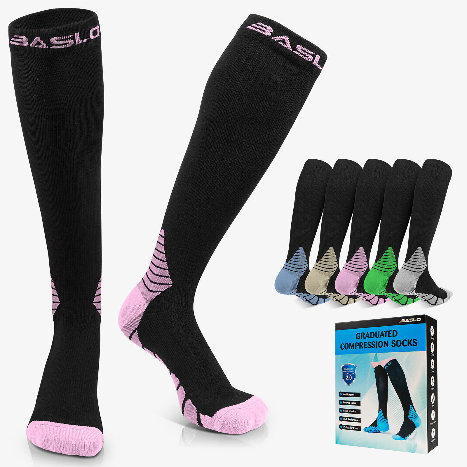Stockings Women Mens Knee High Medical 20-30 Mmhg S/m/l