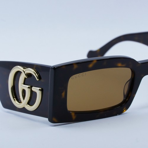 Pre-owned Gucci Gg1425s 002 Dark Havana/brown 53-21-145 Sunglasses Authentic