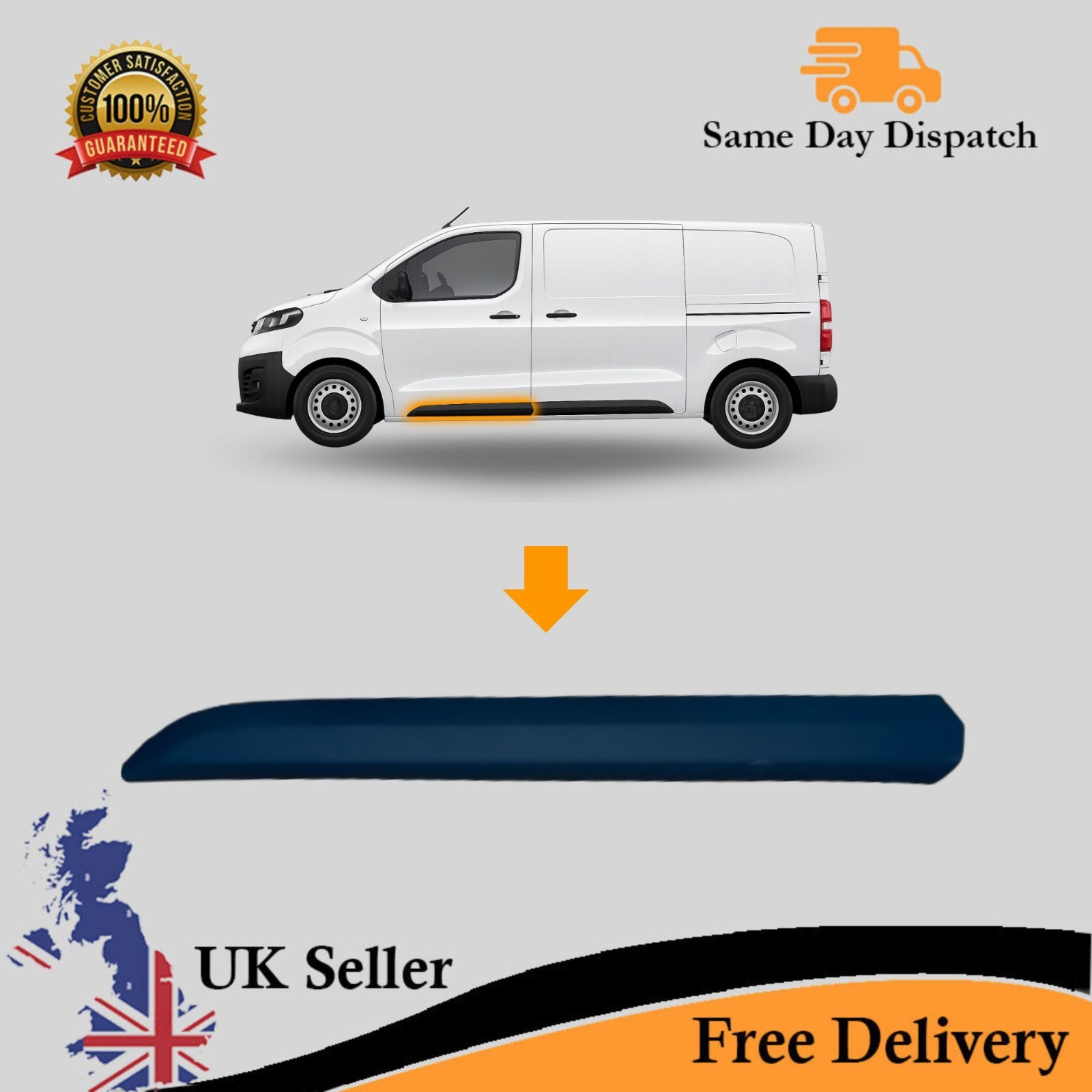 Side Plastic Moulding Trim for Toyota Proace LEFT N/S 2016 Onward -Front Door