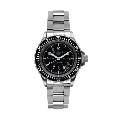 Pre-owned Marathon 41mm Grey Maple Large Diver's Automatic (gsar) With Stainless Steel Bra