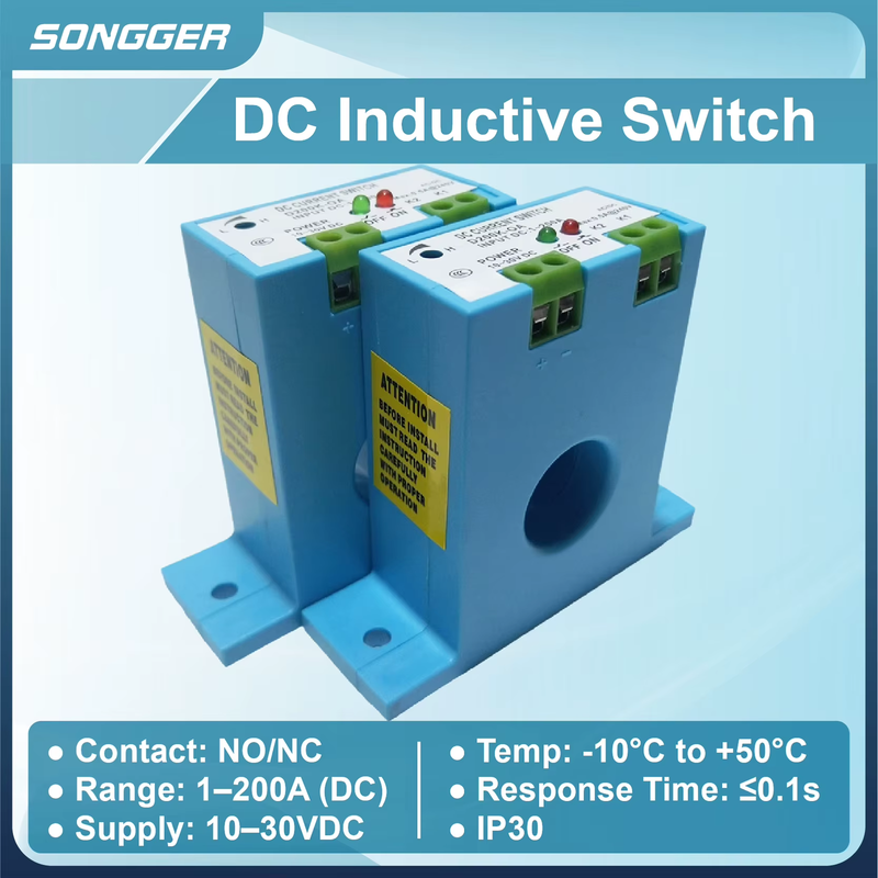 DC Current Sensor Switch 10-30VDC NO NC Relay Overload Protection for Motor Sola
