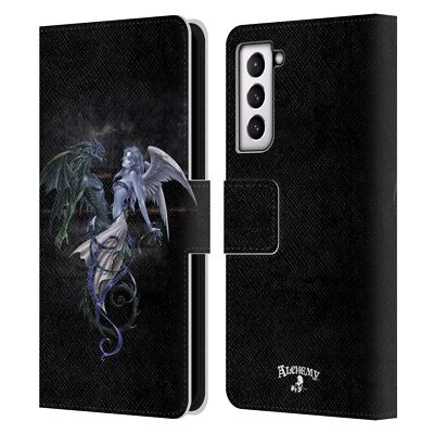 OFFICIAL ALCHEMY GOTHIC DRAGON LEATHER BOOK WALLET CASE FOR SAMSUNG PHONES 4