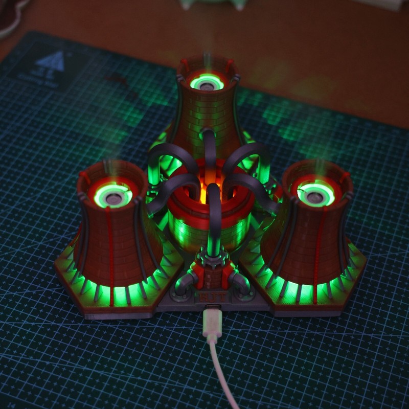 Red Alert Nuclear Power Plant Reactor Humidifier with Breathing LED