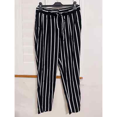 FOREVER 21 Black White Striped Pants S 545 eBay