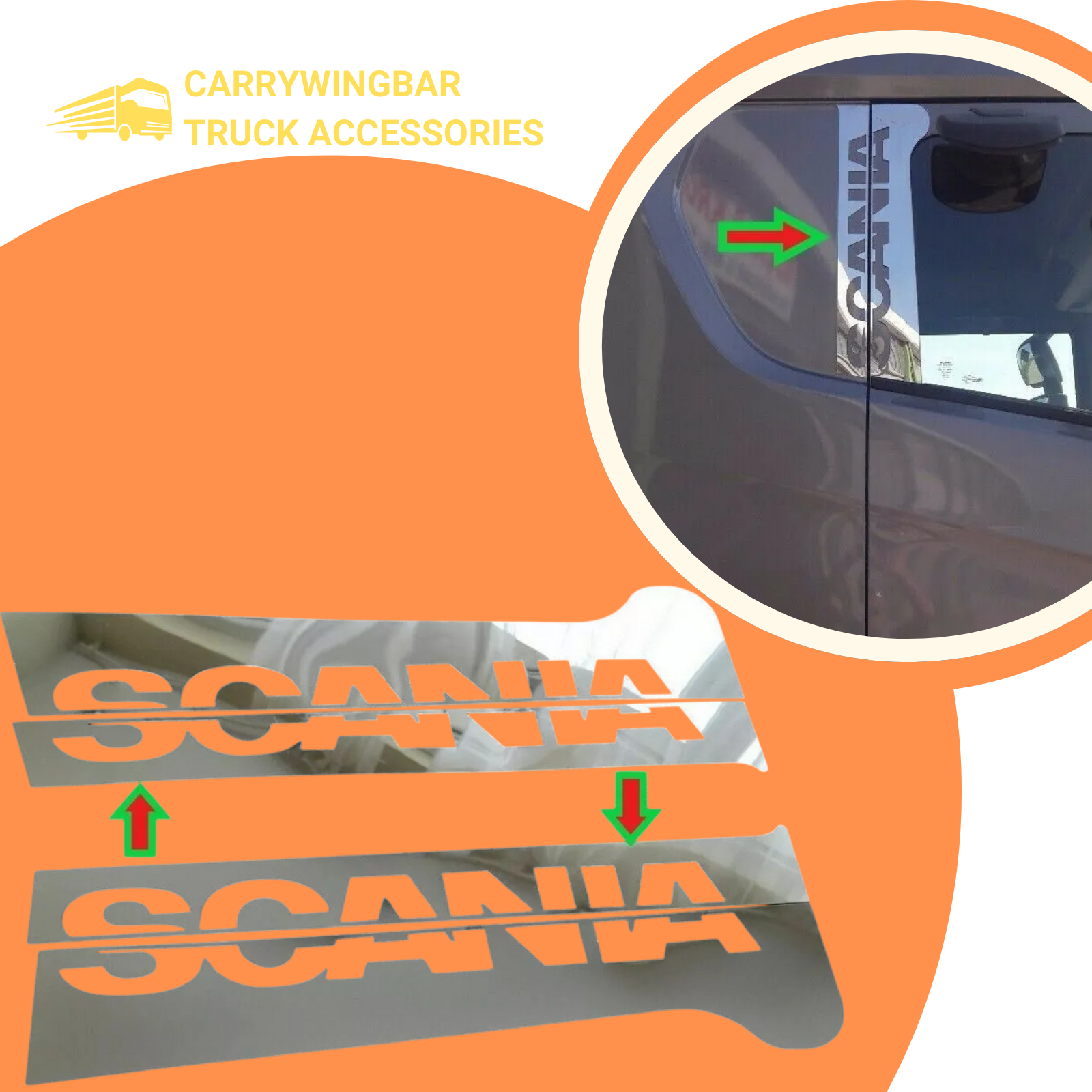 Truck Door Pillar for New Scania S500-R450 2017-2024 Chrome Stainless steel