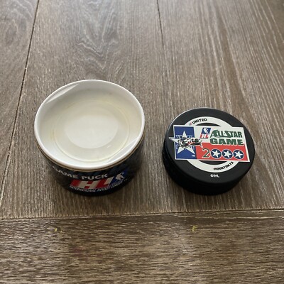 2000 HOUSTON AEROS ALL STAR GAME PUCK IHL  UNITED AIRLINES SPONSOR INGLASCO