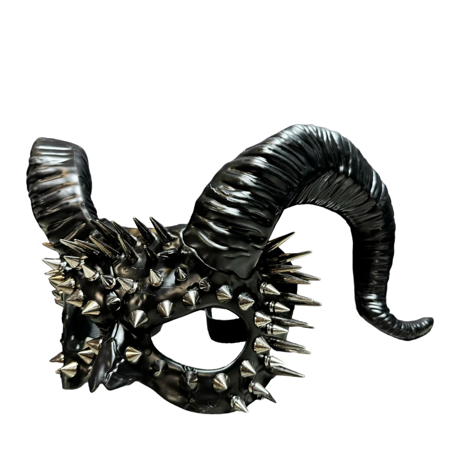小物 BLACK SIGN x GALCIA DEVIL'S FACE Men's Demon DEVIL Half Face Cosplay Halloween Costume Mask