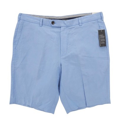 NWT BROOKS BROTHERS Baird McNutt Linen Blend Blue 11" Bermuda Shorts Size 38