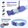 Light Up Dog Collar, LED Lighted Reflective Dog Collars for Night USB Rechargeable, Glow Collar for Dogs, Waterproof Adjustable Flashing Dog Collar for Night Safety (Blue, Large)