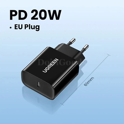 Ugreen Quick Charge 4.0 USB-C 20W Fast PD Charger for iPhone 15/14/13/12 Xiaomi
