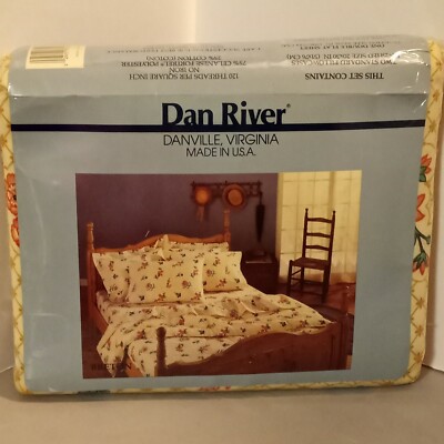 NEW Vintage Dan River Cotton Blend Sheet Set Double Full  Breton 120 ct 1986 NOS