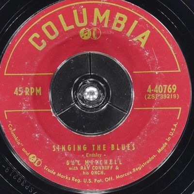 GUY MITCHELL Singing The Blues / Crazy With Love COLUMBIA 4-40769 VG+ 45rpm 7''