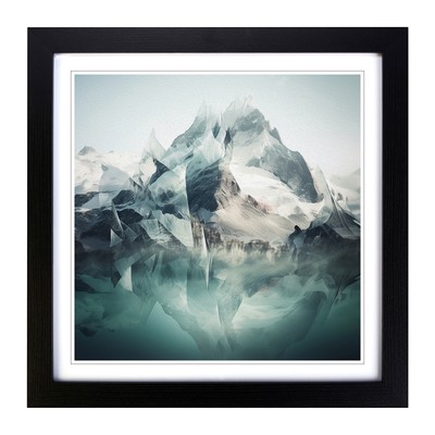 Glacier Double Exposure Wall Art Print Framed Canvas Picture Poster Decor