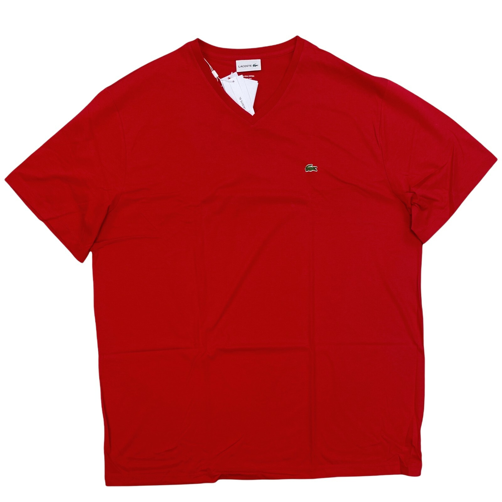 

Мужская футболка Lacoste Big - Tall с v-образным вырезом Pima из хлопка красная с коротким рукавом TH7512-240, Красный, Lacoste TH7512-240