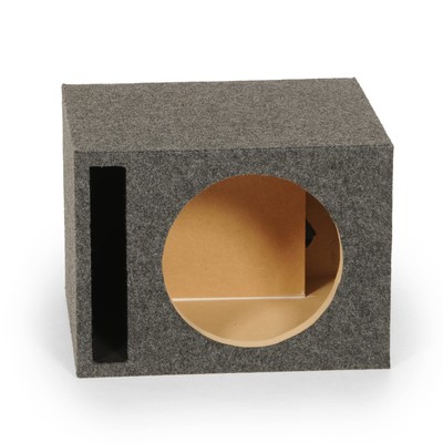 QPower QBASS Dual Vented 12 Inch Single Subwoofer Enclosure Box, Charcoal