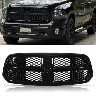 For 2013-2018 Dodge Ram 1500 Front Bumper Upper Glossy Black Grille Replace