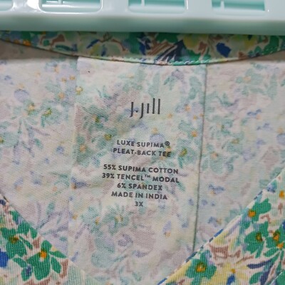 J. Jill Women's Boxy Tee super soft Supima Cotton/Tencel/Stretch Size 3X Floral