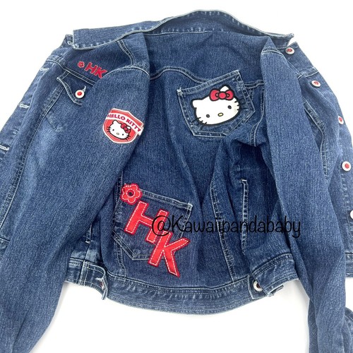 Y2K Vintage Hello Kitty Embroidered Patch Sanrio Denim Jean