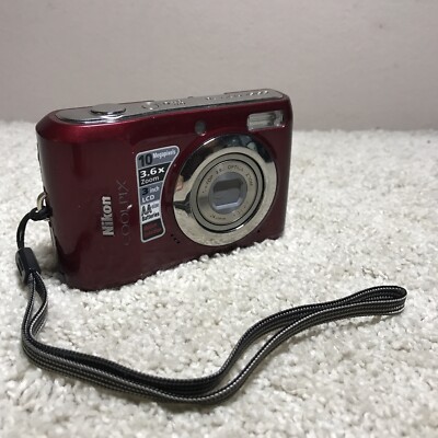 Nikon Coolpix L20 Digital Camera Red - Bad Battery Compartment AS-IS
