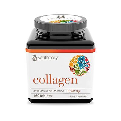 Youtheory Collagen with Vitamin C, 160 Count (1 Bottle)