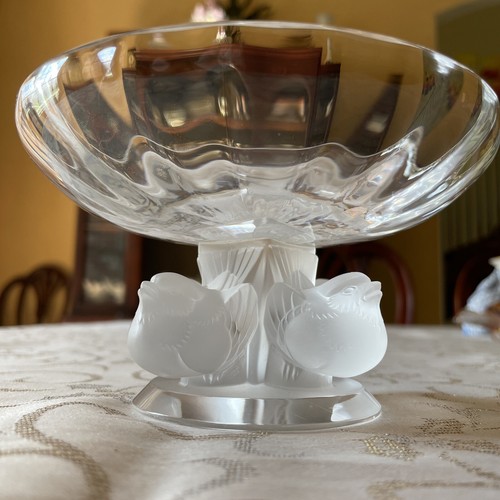 LALIQUE - ドームDaumクリスタルガラスコンポートフランス1950年代大皿 ドームDaumクリスタルガラスコンポートフランス1950年代大皿