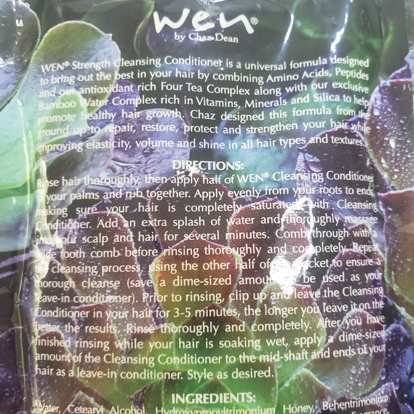 2x WEN by Chaz Dean STRENGTH Restorative CLEANSING CONDITIONER 2oz Ea PACKET NEW