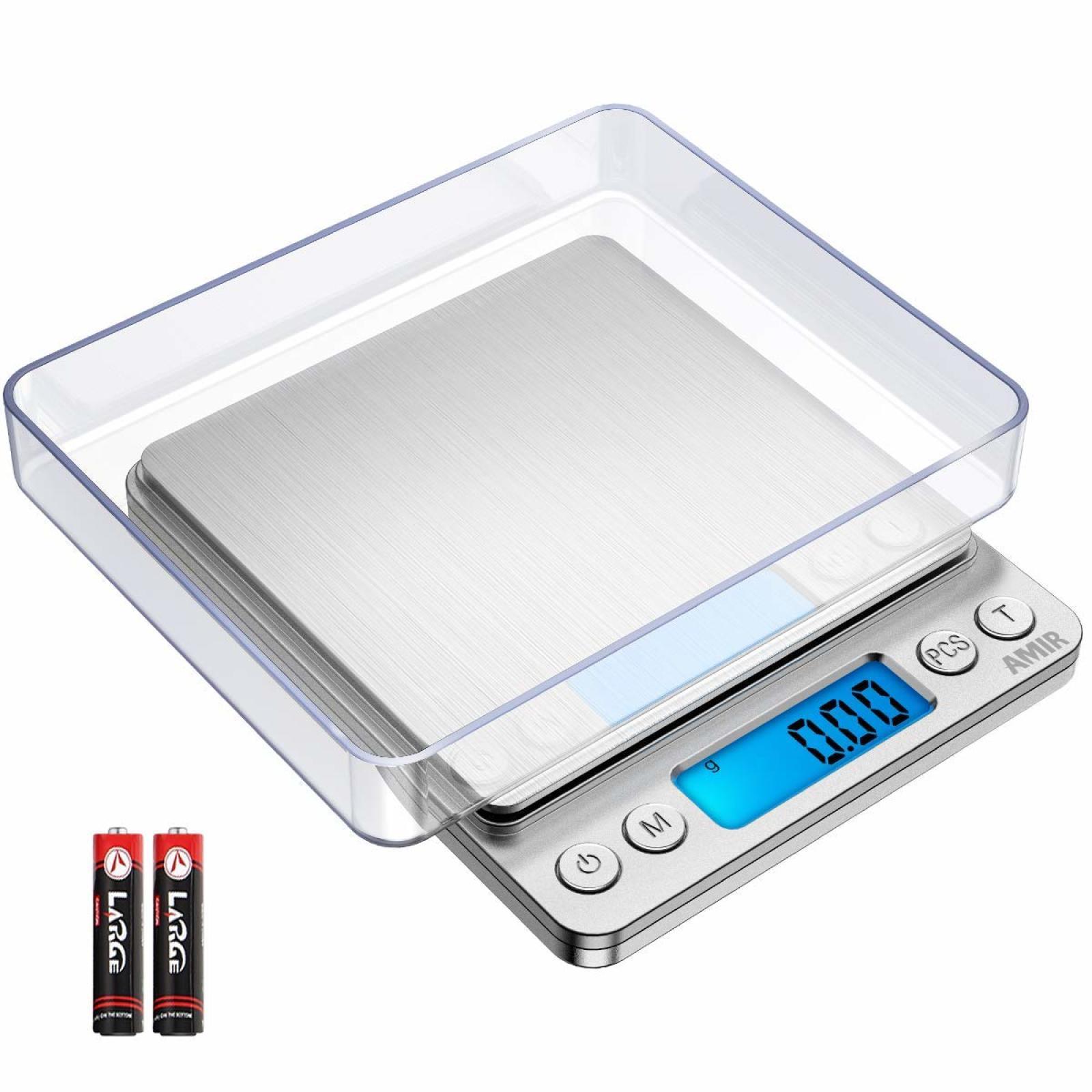 AMIR Taschenwaage, 500g/0.01g Digitale Feinwaage, Juwelierwaage, Grammwaage,...