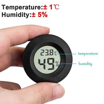 Digital LCD Indoor/Outdoor Round Thermometer Humidity Temperature Hygrometer US