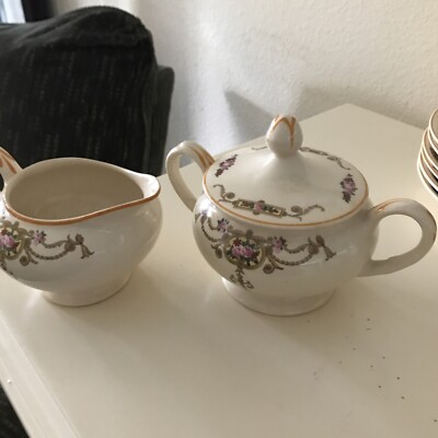 1930s Vintage Princess Anne Ostrow China Golden Dusk. 13 Pieces