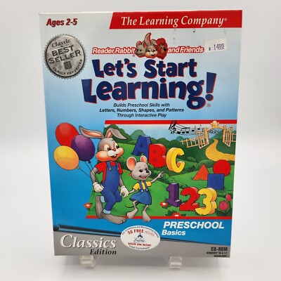 Reader Rabbit Let's Start Learning Preschool Big Box PC Game NEW! Win or MAC