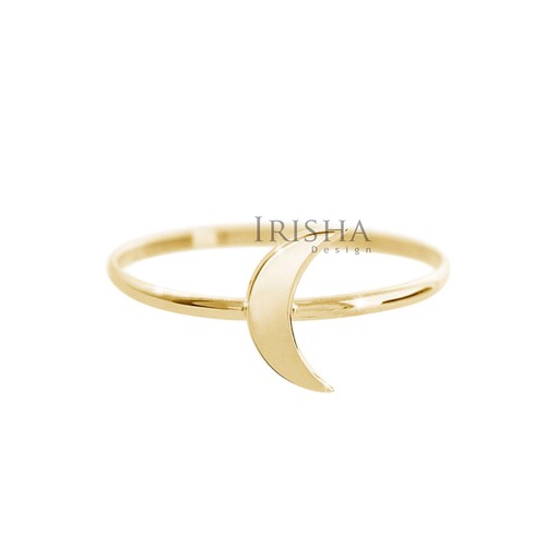 Pre-owned Irisha Designs 14k Solid Plain Gold Crescent Moon Design Ring In 14k Gold Fine Jewelry
