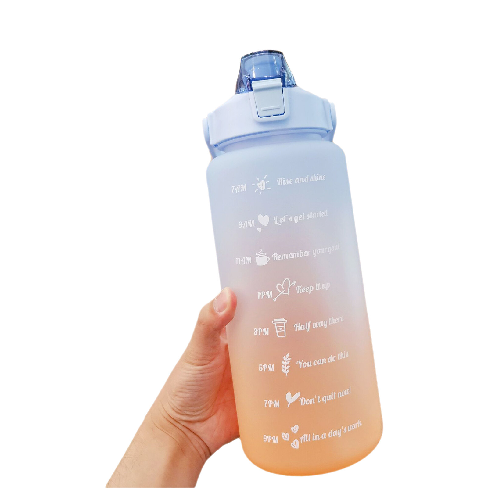 With Marker & Straw Large Capacity Water Bottle With Handle 