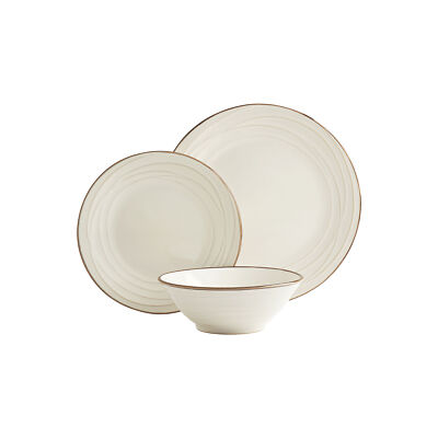 Tabletops Unlimited Olivia 12-Pc. Stoneware Dinnerware Set TTU-A1130-ECM - BEIGE