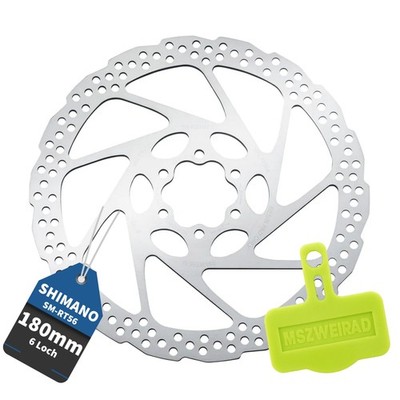 Shimano Bremsscheibe SM-RT56 6 Loch 180 mm + MSZweirad Bleedblock Abstandshalter