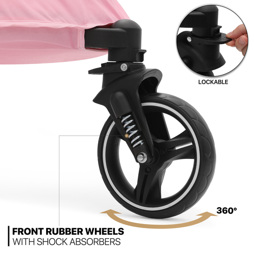 Foldable Dog Stroller Pet Cat Travel Carrier Cart w/Skylight+Foot Activated Lock