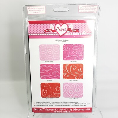 Sizzix Texturz Starter Kit True Love / Valentines Hearts, New Old Stock