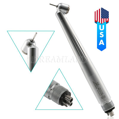 Dental 45 Degree High Speed Handpiece Turbine /1:5 1:1 LED Optic Contra Angle US
