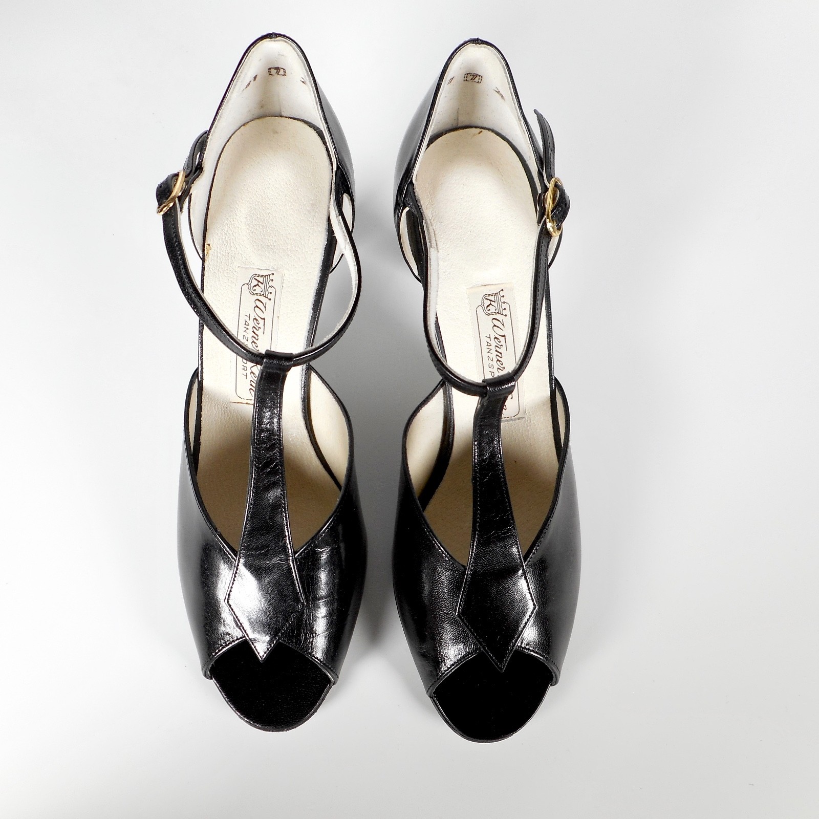 Werner Kern Womens Glenda Black Ballroom  Dance Shoe Leather Open Toe UK 7 US 9